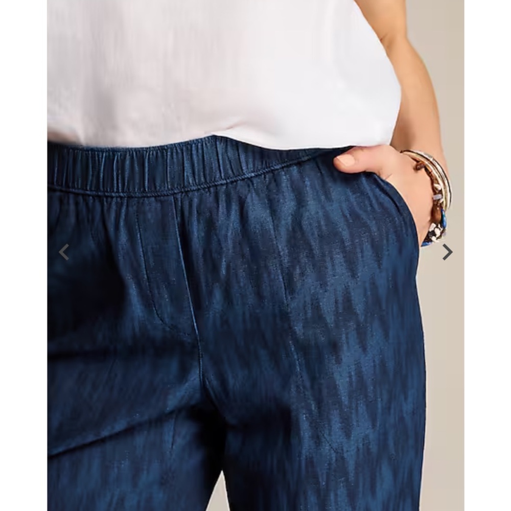 NWT J.Jill Pure Jill Indigo Dobby Crops in Odisha Wash - Picture 3 of 12